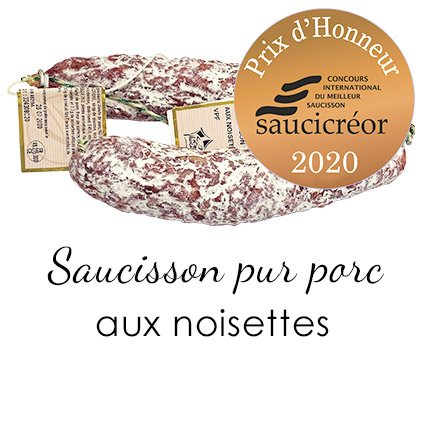 Saucisson sec  aux noisettes Fransal_Maison Giffaud