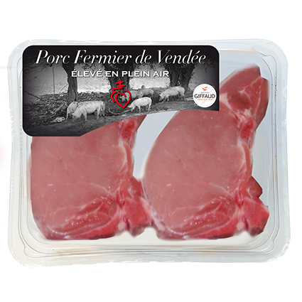 Côtes de porc fermier de Vendée élevé en plein air Maison Giffaud