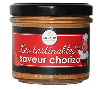Tartinable saveur chorizo issu de porc fermier de Vendée élevé en  plein air Maison Giffaud