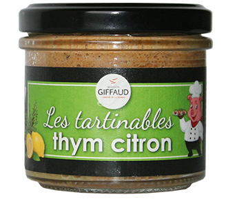 Tartinable thym citron issu de porc fermier de Vendée élevé en  plein air Maison Giffaud
