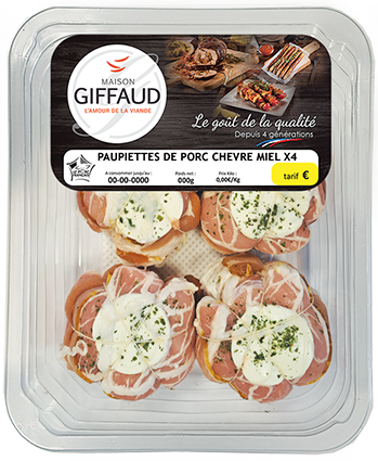 Paupiettes de porc chèvre miel Maison Giffaud